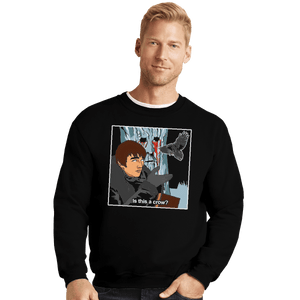 Shirts Crewneck Sweater, Unisex / Small / Black Is This A Crow