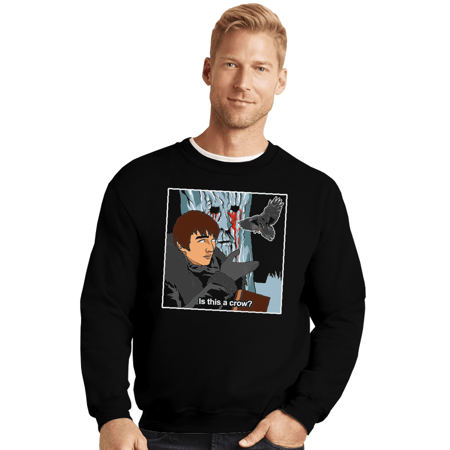 Shirts Crewneck Sweater, Unisex / Small / Black Is This A Crow
