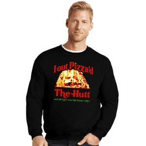 Secret_Shirts Crewneck Sweater, Unisex / Small / Black Out Pizza The Hut