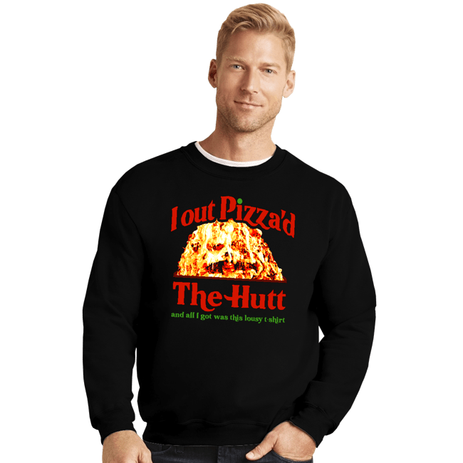 Secret_Shirts Crewneck Sweater, Unisex / Small / Black Out Pizza The Hut