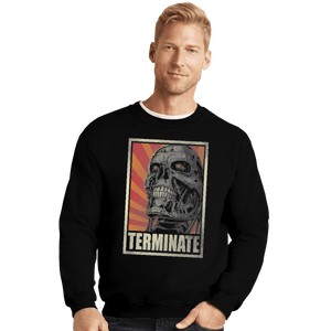 Shirts Crewneck Sweater, Unisex / Small / Black Terminate