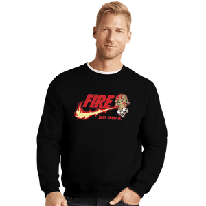 Shirts Crewneck Sweater, Unisex / Small / Black Yoga Flame