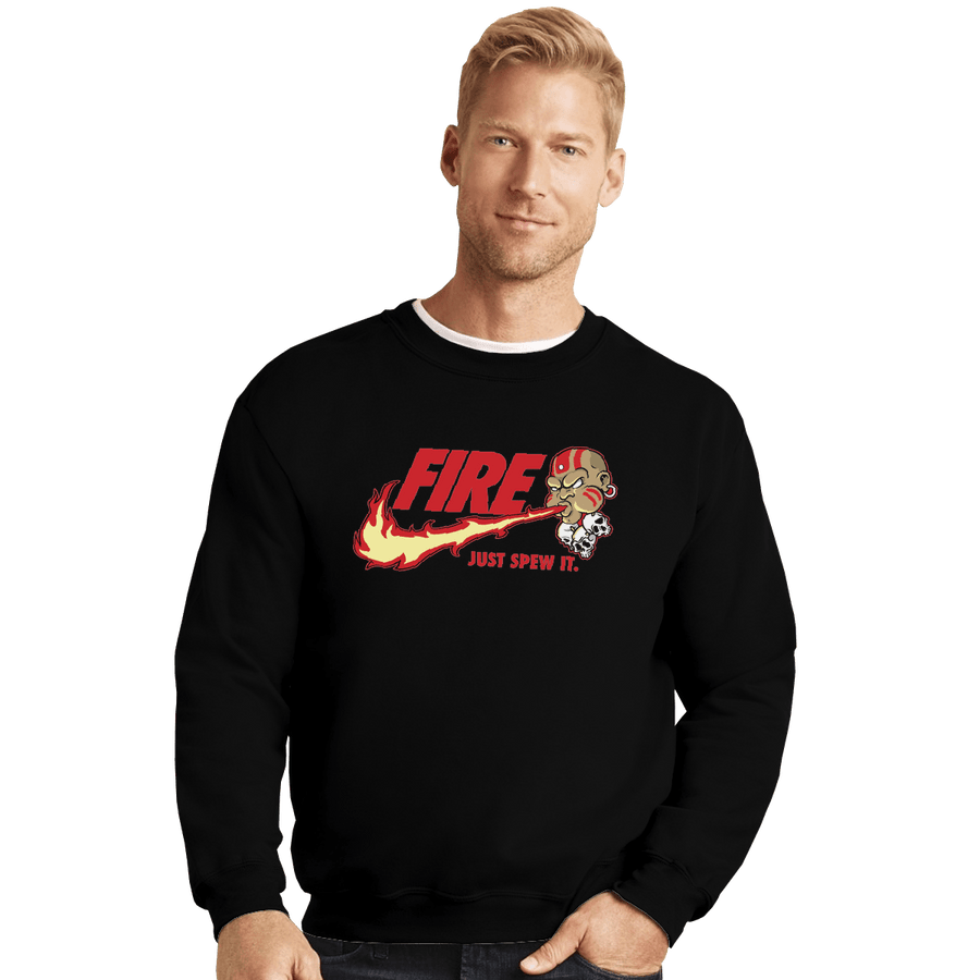Shirts Crewneck Sweater, Unisex / Small / Black Yoga Flame