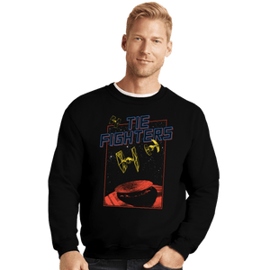 Secret_Shirts Crewneck Sweater, Unisex / Small / Black Tie Fighters