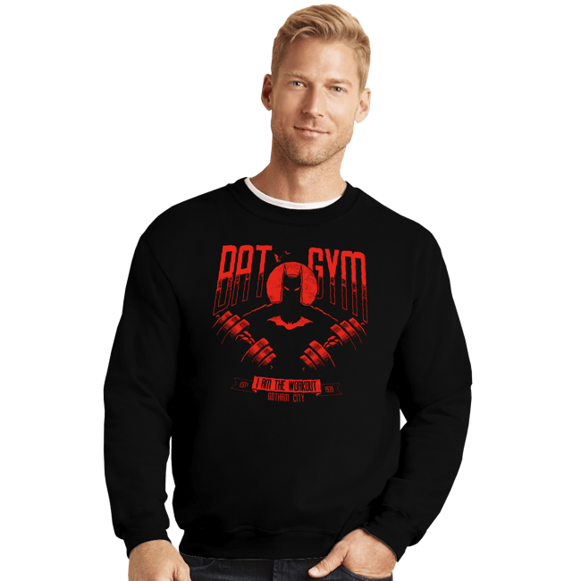 Daily_Deal_Shirts Crewneck Sweater, Unisex / Small / Black Bat Gym