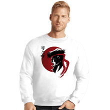 Load image into Gallery viewer, Shirts Crewneck Sweater, Unisex / Small / White Red Sun Fighter
