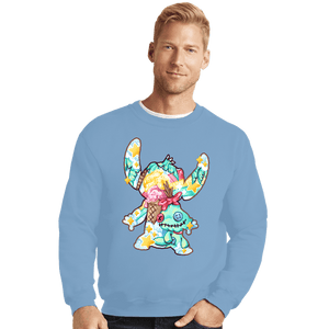 Shirts Crewneck Sweater, Unisex / Small / Powder Blue Magical Silhouettes - Stitch