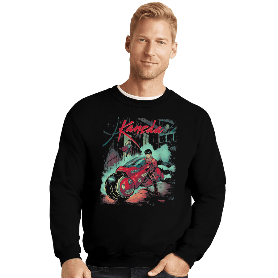 Shirts Crewneck Sweater, Unisex / Small / Black Neo-Tokyo Rain