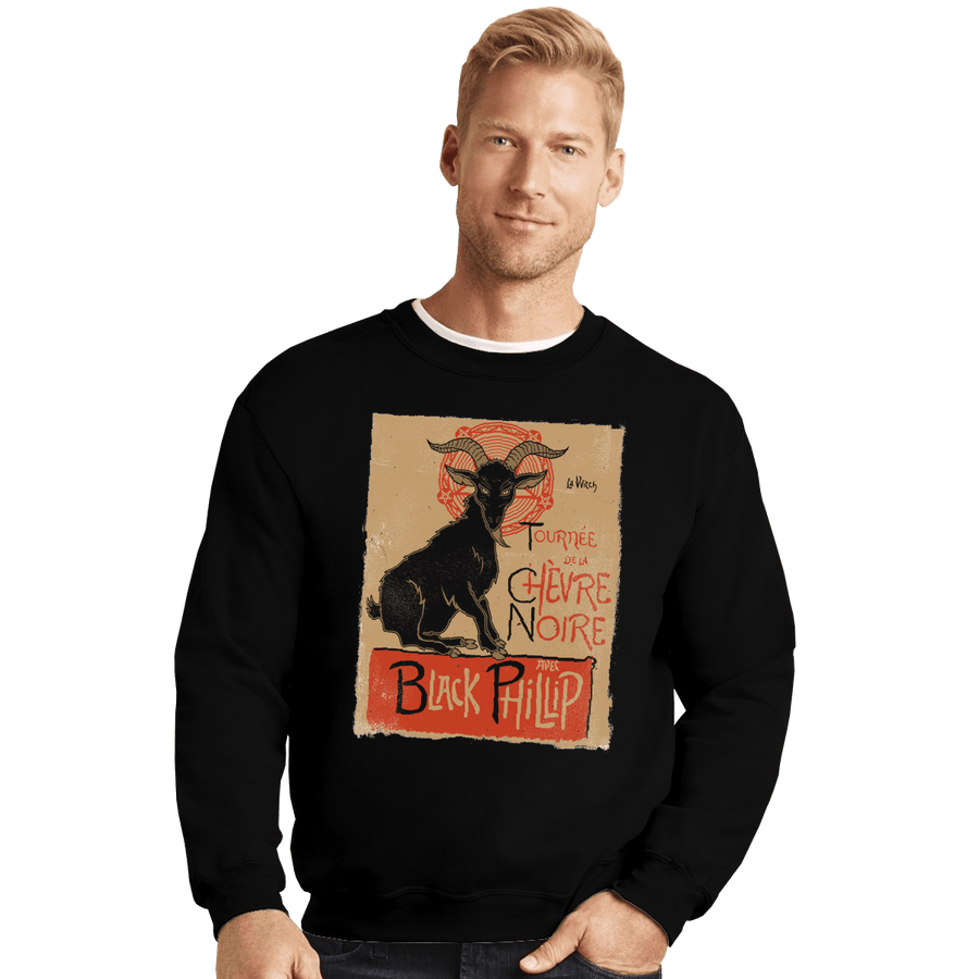 Shirts Crewneck Sweater, Unisex / Small / Black Black Goat Tour