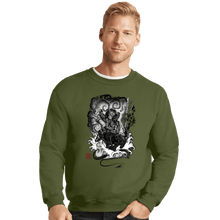 Load image into Gallery viewer, Shirts Crewneck Sweater, Unisex / Small / Military Green The Hunter And The Demon
