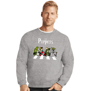 Daily_Deal_Shirts Crewneck Sweater, Unisex / Small / Sports Grey The Puppets
