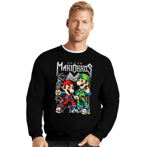 Daily_Deal_Shirts Crewneck Sweater, Unisex / Small / Black Super Metal Bros