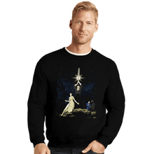 Load image into Gallery viewer, Daily_Deal_Shirts Crewneck Sweater, Unisex / Small / Black A White Wolf
