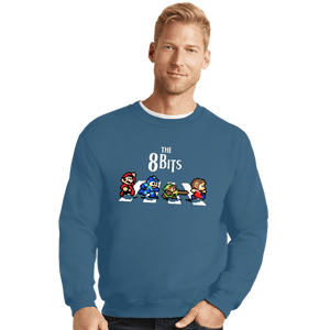 Daily_Deal_Shirts Crewneck Sweater, Unisex / Small / Indigo Blue The 8 Bits