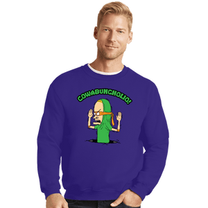 Daily_Deal_Shirts Crewneck Sweater, Unisex / Small / Violet Cowabungholio