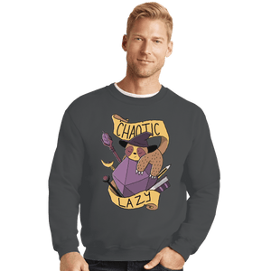 Shirts Crewneck Sweater, Unisex / Small / Charcoal Chaotic Lazy