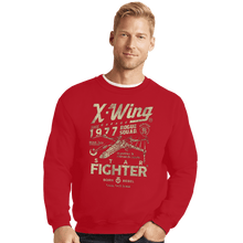 Load image into Gallery viewer, Daily_Deal_Shirts Crewneck Sweater, Unisex / Small / Red X-Wing Garage
