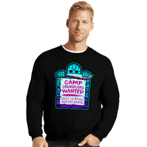 Daily_Deal_Shirts Crewneck Sweater, Unisex / Small / Black Camp Counselors Wanted