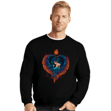 Load image into Gallery viewer, Secret_Shirts Crewneck Sweater, Unisex / Small / Black Heart On  Fire

