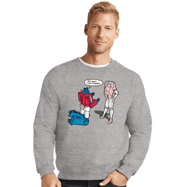 Daily_Deal_Shirts Crewneck Sweater, Unisex / Small / Sports Grey He Can Change