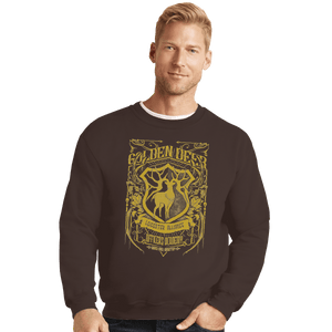 Shirts Crewneck Sweater, Unisex / Small / Dark Chocolate Golden Deer Officers Academy