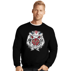 Shirts Crewneck Sweater, Unisex / Small / Black Forest Spirit Protector