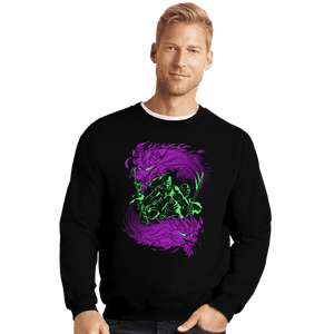 Daily_Deal_Shirts Crewneck Sweater, Unisex / Small / Black Legendary Pirate Hunter