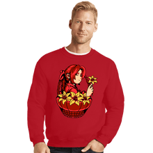 Load image into Gallery viewer, Shirts Crewneck Sweater, Unisex / Small / Red Flower Girl
