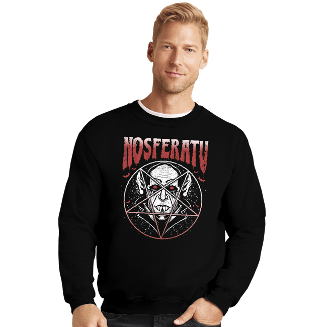 Shirts Crewneck Sweater, Unisex / Small / Black Classic Vampire Metal