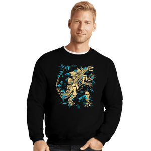 Daily_Deal_Shirts Crewneck Sweater, Unisex / Small / Black Kaiju Fossils