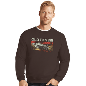 Shirts Crewneck Sweater, Unisex / Small / Dark Chocolate Retro Old Bessie