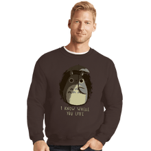 Load image into Gallery viewer, Shirts Crewneck Sweater, Unisex / Small / Dark Chocolate I Know Where You Live
