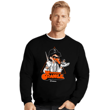 Load image into Gallery viewer, Secret_Shirts Crewneck Sweater, Unisex / Small / Black Woodwork Orange
