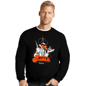 Secret_Shirts Crewneck Sweater, Unisex / Small / Black Woodwork Orange