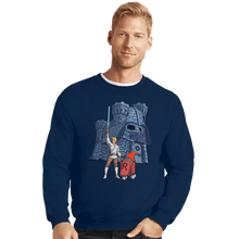 Load image into Gallery viewer, Daily_Deal_Shirts Crewneck Sweater, Unisex / Small / Navy Darthskull Castle
