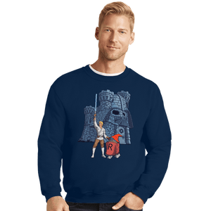 Daily_Deal_Shirts Crewneck Sweater, Unisex / Small / Navy Darthskull Castle