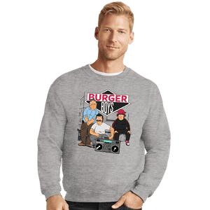 Daily_Deal_Shirts Crewneck Sweater, Unisex / Small / Sports Grey The Burger Boys