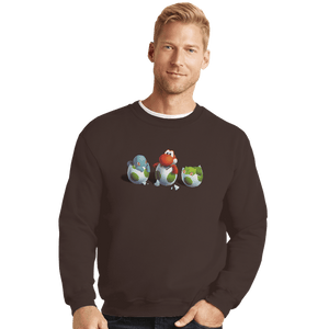 Shirts Crewneck Sweater, Unisex / Small / Dark Chocolate Start With Yoshi