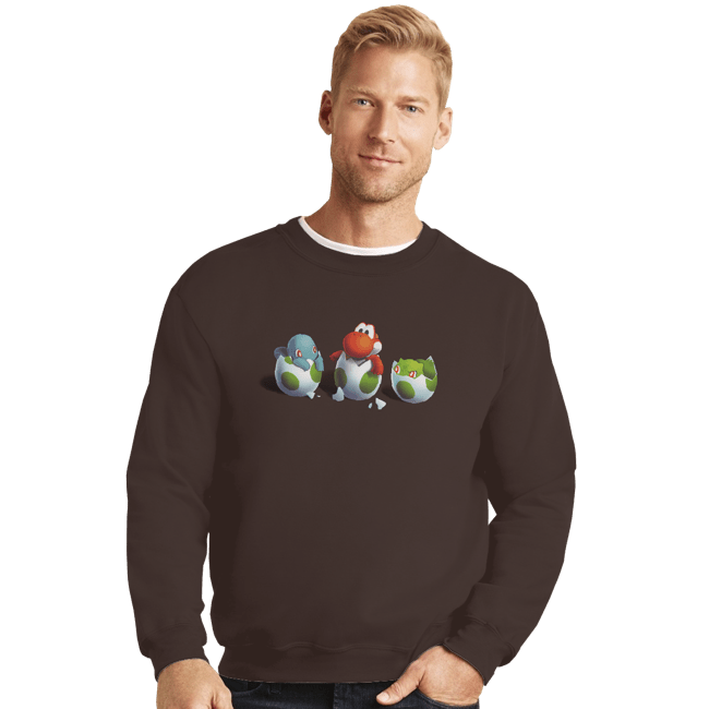 Shirts Crewneck Sweater, Unisex / Small / Dark Chocolate Start With Yoshi