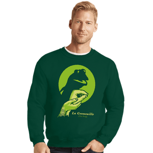 Daily_Deal_Shirts Crewneck Sweater, Unisex / Small / Forest La Grenouille