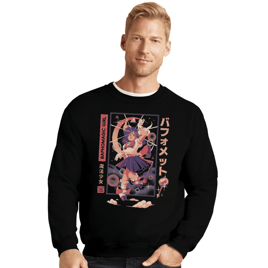 Shirts Crewneck Sweater, Unisex / Small / Black Baphomagical Girl