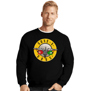 Daily_Deal_Shirts Crewneck Sweater, Unisex / Small / Black Guns N Bros