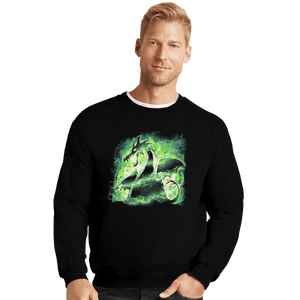 Secret_Shirts Crewneck Sweater, Unisex / Small / Black Power Dragon