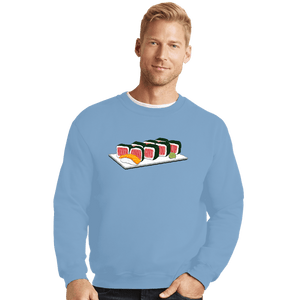 Daily_Deal_Shirts Crewneck Sweater, Unisex / Small / Powder Blue Rock Rolls