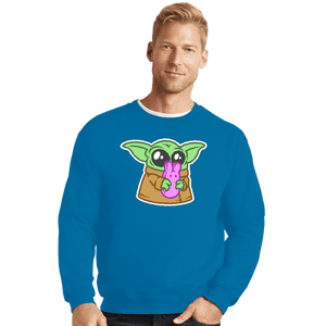 Daily_Deal_Shirts Crewneck Sweater, Unisex / Small / Sapphire Peep-Alorian