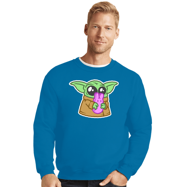 Daily_Deal_Shirts Crewneck Sweater, Unisex / Small / Sapphire Peep-Alorian