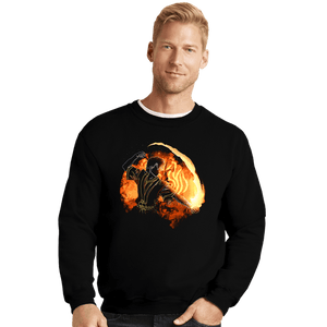 Daily_Deal_Shirts Crewneck Sweater, Unisex / Small / Black Fire Bender Orb