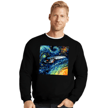 Load image into Gallery viewer, Last_Chance_Shirts Crewneck Sweater, Unisex / Small / Black Van Gogh Never Boldly Went
