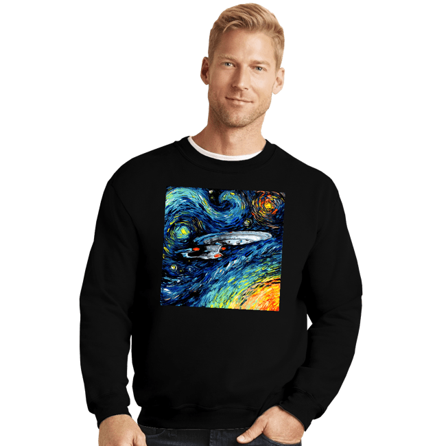 Last_Chance_Shirts Crewneck Sweater, Unisex / Small / Black Van Gogh Never Boldly Went