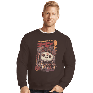 Shirts Crewneck Sweater, Unisex / Small / Dark Chocolate Black Coffee Attack